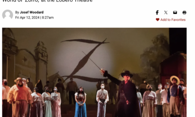 A preview of the online article from the SB Independent with an image of the Zorro stage production from the world premiere